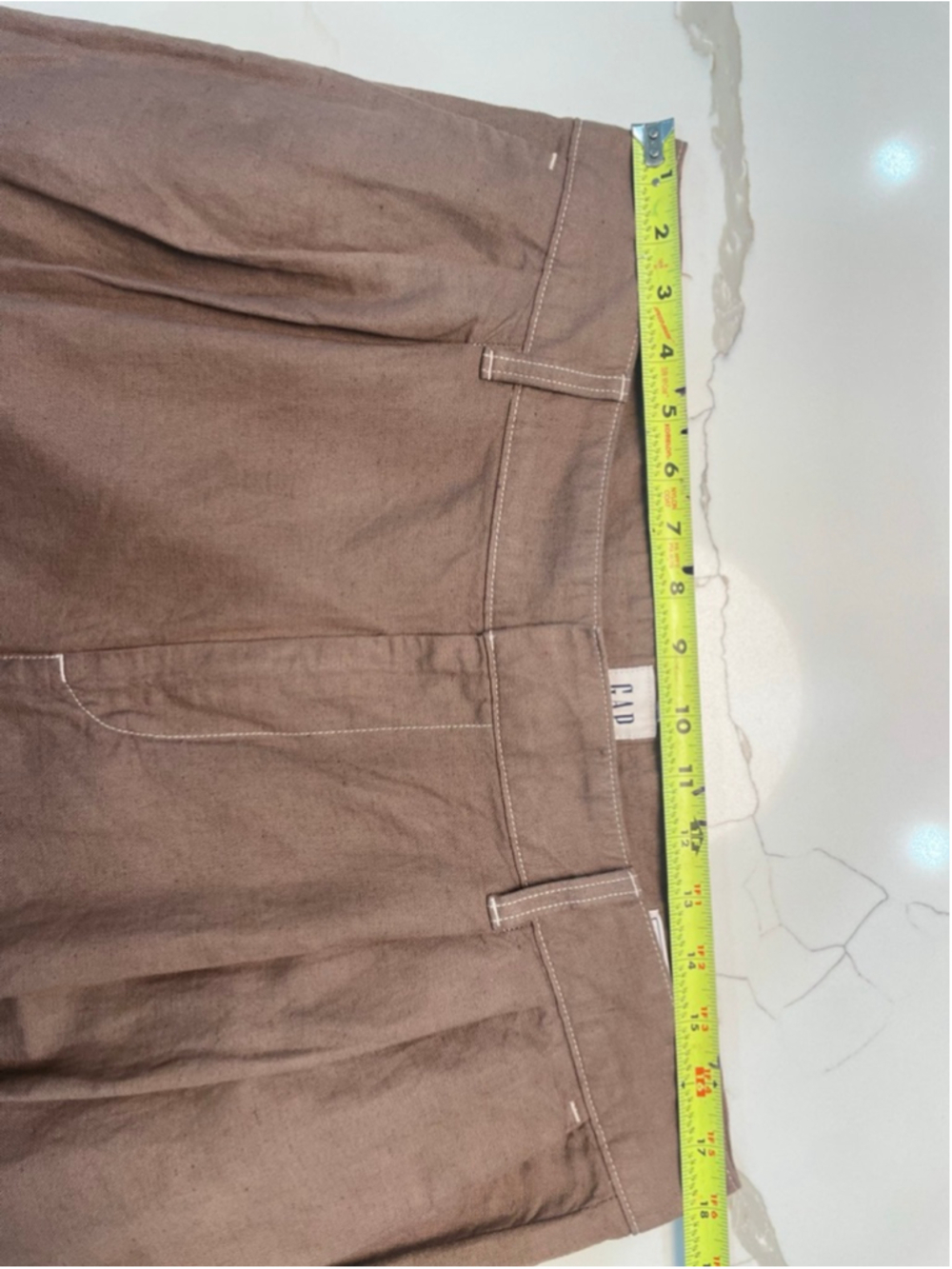 GAP Brown Pleated Linen Blend Wide Leg Pants Plus Size 16 Lagenlook Coastal - Picture 7 of 9